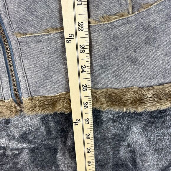 Vtg Cabela's Suede Mock Neck Faux Fur Lined Full Zip Jacket Brown XL Regular - Picture 7 of 12